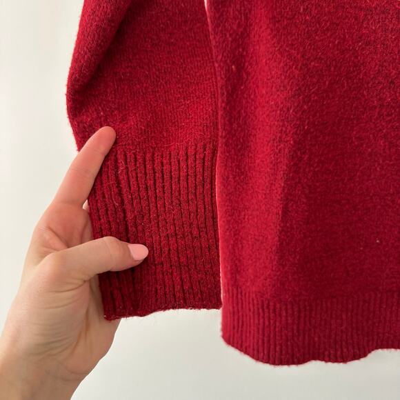 Gap Maternity Brushed Cozy Turtleneck Sweater in cinnabar Red S - Picture 5 of 8
